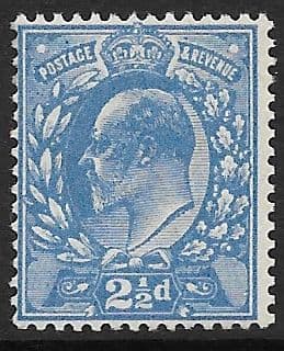 M17 (1) 2½d Deep Bright Blue Harrison Perf 14 (Edward VII Stamps ) Unmounted Mint
