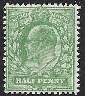 M3 (2) ½d Dull Green Harrison Perf 14 (Edward VII Stamps) Unmounted Mint
