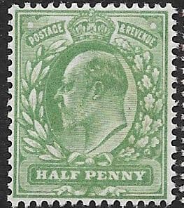 M3 (3) ½d Deep Dull Green Harrison Perf 14 (Edward VII Stamps) Unmounted Mint