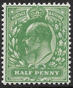 M3 (4) ½d Deep Dull Yellow-Green (Very Blotchy Print)  Harrison Perf 14 (Edward VII ) Unmounted Mint