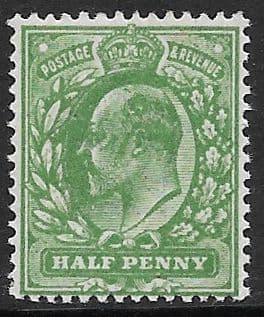 M3 (8) ½d Olive Green Harrison Perf 14 (Edward VII Stamps ) Unmounted Mint