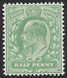 M4 (4) ½d Pale Bluish Green Harrison Perf 15 (Edward VII Stamps ) Unmounted Mint