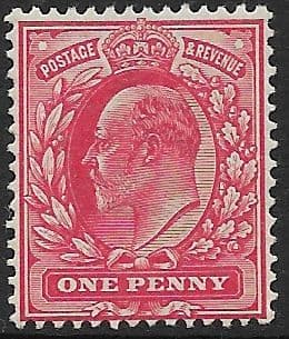 M5 (4) 1d Rose Carmine DLR Ordinary Paper (Edward VII Stamps ) Unmounted Mint