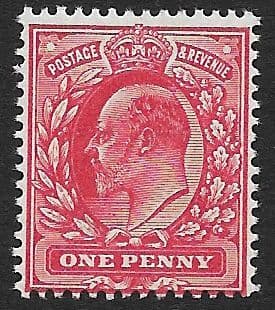 M6 (2) 1d Deep Rose Red Harrison Perf 14 (Edward VII Stamps ) Unmounted Mint