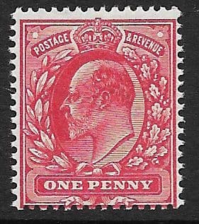 M6 (5) 1d Rose Carmine Harrison Perf 14 (Edward VII Stamps ) Unmounted Mint