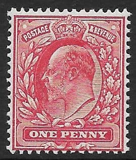 M6 (6) 1d Deep Rose Carmine Harrison Perf 14 (Edward VII Stamps ) Unmounted Mint