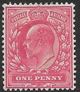M6 (8) 1d Aniline Pink Harrison Perf 14 (Edward VII Stamps ) Unmounted Mint