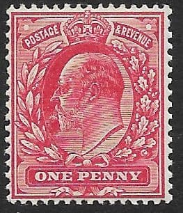 M7 (2) 1d Deep Rose-Red Harrison Perf 15 (Edward VII Stamps ) Unmounted Mint