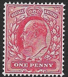 M7 (5) 1d Rose Carmine Harrison Perf 15 (Edward VII Stamps ) Unmounted Mint