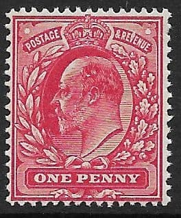 M7 (6) 1d Deep Carmine Harrison Perf 15 (Edward VII Stamps ) Unmounted Mint