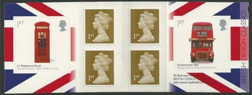 PM16 2009 British Design Classics (Issue 1) Telephone Kiosk and Double Decker Bus (Self Adhesive Stamp Booklets)