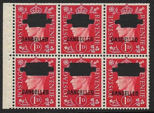 QB10s SG463b(var) 1d Scarlet George VI Stamp Booklet Pane Perf E Unmounted Mint (Stock P0032)