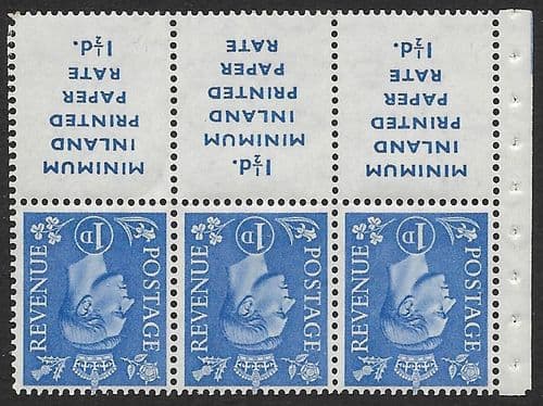 QB18a SG504dw 1d Light Ultramarine George VI Stamp Booklet Pane Perf Ie Unmounted Mint (Stock P0003)