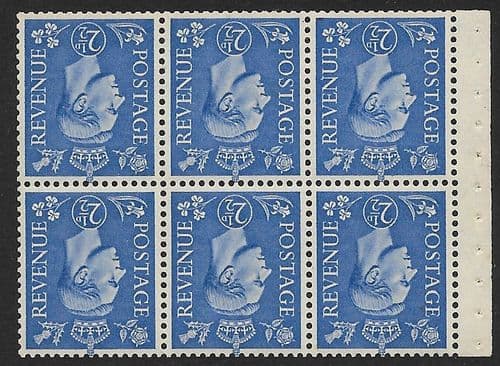 QB33a SG489fw 2½d Light Ultramarine George VI Booklet Pane Perf I MOUNTED Mint (Stock P0057)