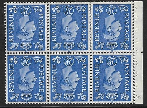 QB33a SG489fw 2½d Light Ultramarine George VI Booklet Pane Perf Ie Unmounted Mint (Stock P0056)
