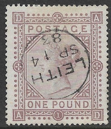 SG136 £1 Brown-Lilac Very Fine Used (Large Anchor Watermark)