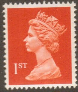 SG1514a 1st Class Orange NVI Machin Stamp 2 Band Questa