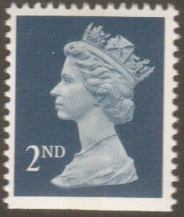 SG1515 2nd Class Deep Blue NVI Machin Stamp Centre Band Imperf Bottom Walsall