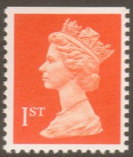 SG1516c 1st Class Orange NVI Machin Stamp Imperf at Top PCP Perf 13 Error Walsall