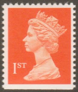 SG1516c1st Class Orange NVI Machin Stamp Imperf at Bottom PCP Perf 13 Error Walsall