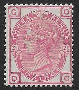 SG158 3d Rose Plate 21 MOUNTED Mint (Queen Victoria Surface Printed Stamps)
