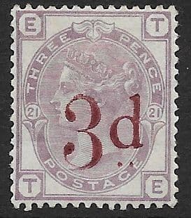 SG159 3d on 3d Liliac  MOUNTED Mint (Queen Victoria Surface Printed Stamps)