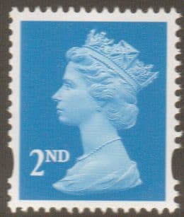 SG1664 2nd Class Bright Blue NVI Machin Stamp Centre Band Questa