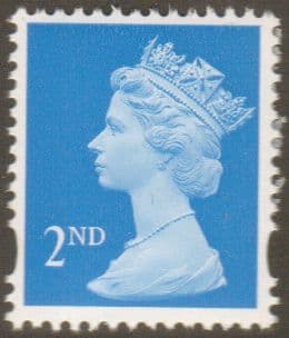SG1665c 2nd Class Bright Blue Machin Stamp Left Band