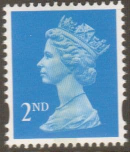 SG1670 2nd Class Bright Blue NVI Machin Stamp Centre Band Walsall