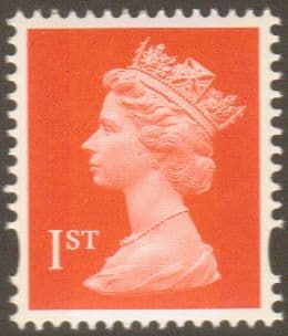 SG1671 1st Class Orange NVI Machin Stamp 2 Phosphor Bands Enschede