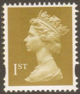 SG1672 1st Gold NVI Machin Stamp 2 Phosphor Bands Litho De La Rue