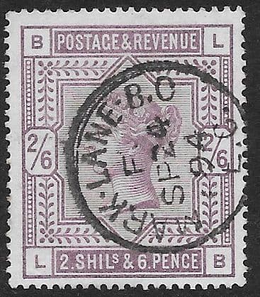 SG178 2/6d Lilac Used Stamp L-B