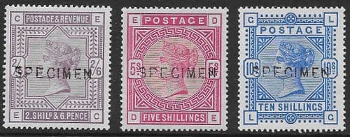 SG178s - SG181s  Set of 3 Overprint Specimen Type 11 Extremely Lighted Mounted Mint