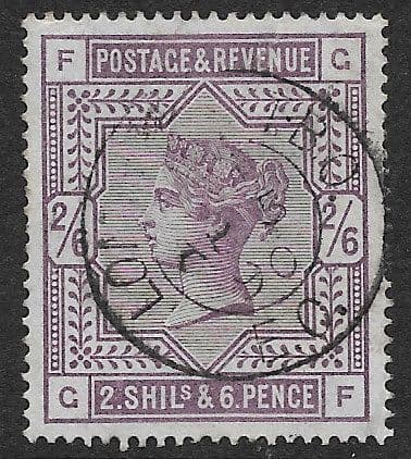 SG179 2/6d Deep Lilac Used Stamp G-F (Couple Short Perfs at Left)