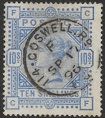 SG183 10/- Ultramarine Used Stamp C-F No Faults