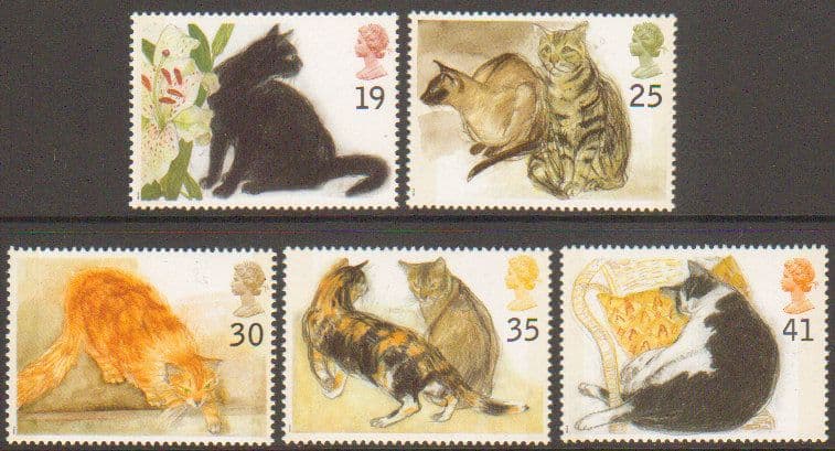 SG1848-1852 1995 Cats Stamp Set