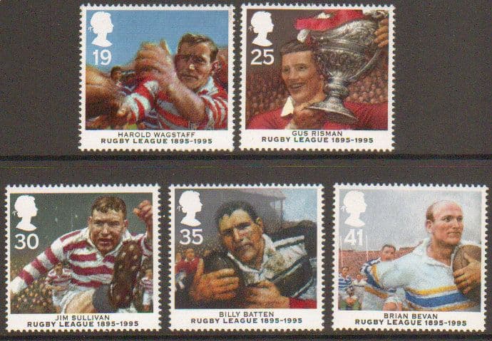 SG1891-1895 1995 Centenary of Rugby League Stamp Set