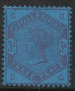 SG191var Perforated Colour Trial in Purple on Deep Blue Unwatermarked Paper MOUNTED Mint