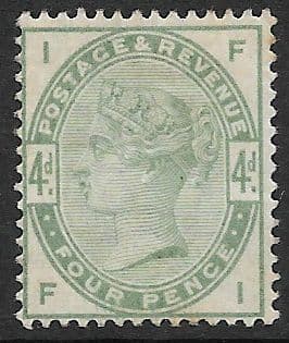SG192 1883-84 4d Green MOUNTED Mint (Queen Victoria Surface Printed Stamps)