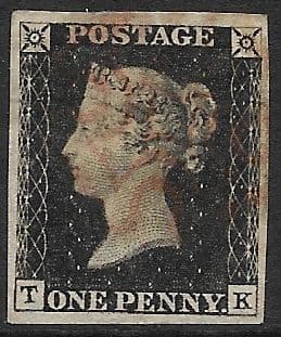 SG2 1840 Penny Black Plate 4 T-K 4 Margin