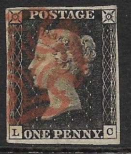SG2 1840 Penny Black Plate 6 L-C 4 Margin