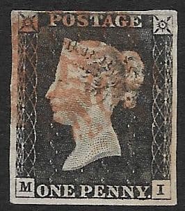 SG2 1840 Penny Black Plate 8 M-I 4 Margin