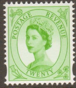 SG2031 20p Right Band Decimal Wilding Stamp