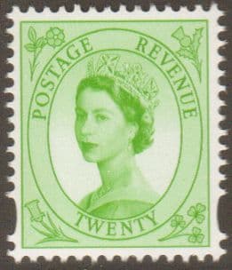 SG2031Ea 20p Left Band Decimal Wilding Stamp