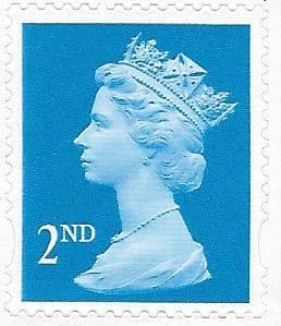 SG2039 2nd Class Bright Blue NVI Machin Stamp Centre Band Self Adhesive Enschede