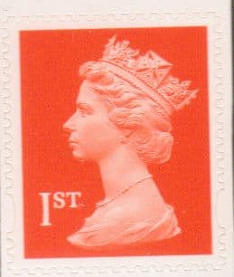 SG2040 1st Class Orange NVI Machin Stamp 2 Phosphor Bands Self Adhesive Questa