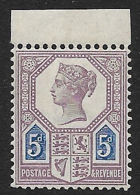 SG207 5d Purple & Blue Die I 1887 Jubilee Issue Unmounted Mint (Queen Victoria Surface Printed Stamps)