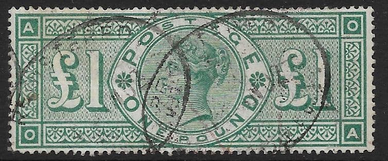 SG212 £1 Green Used Stamp O-A