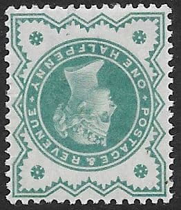 SG213wi ½d Blue Green INVERTED WATERMARK Unmounted Mint (Queen Victoria Surface Printed Stamps)