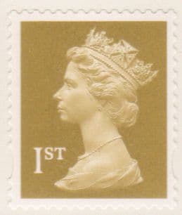 SG2295 1st Gold NVI Machin Self Adhesive Stamp Photogravure De La Rue